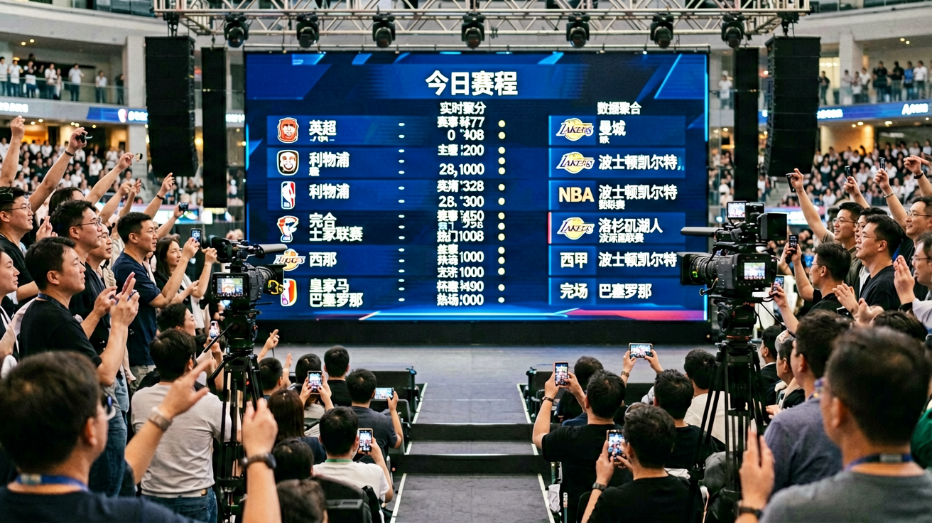 全球赛事直播现场，体育比分数据展示